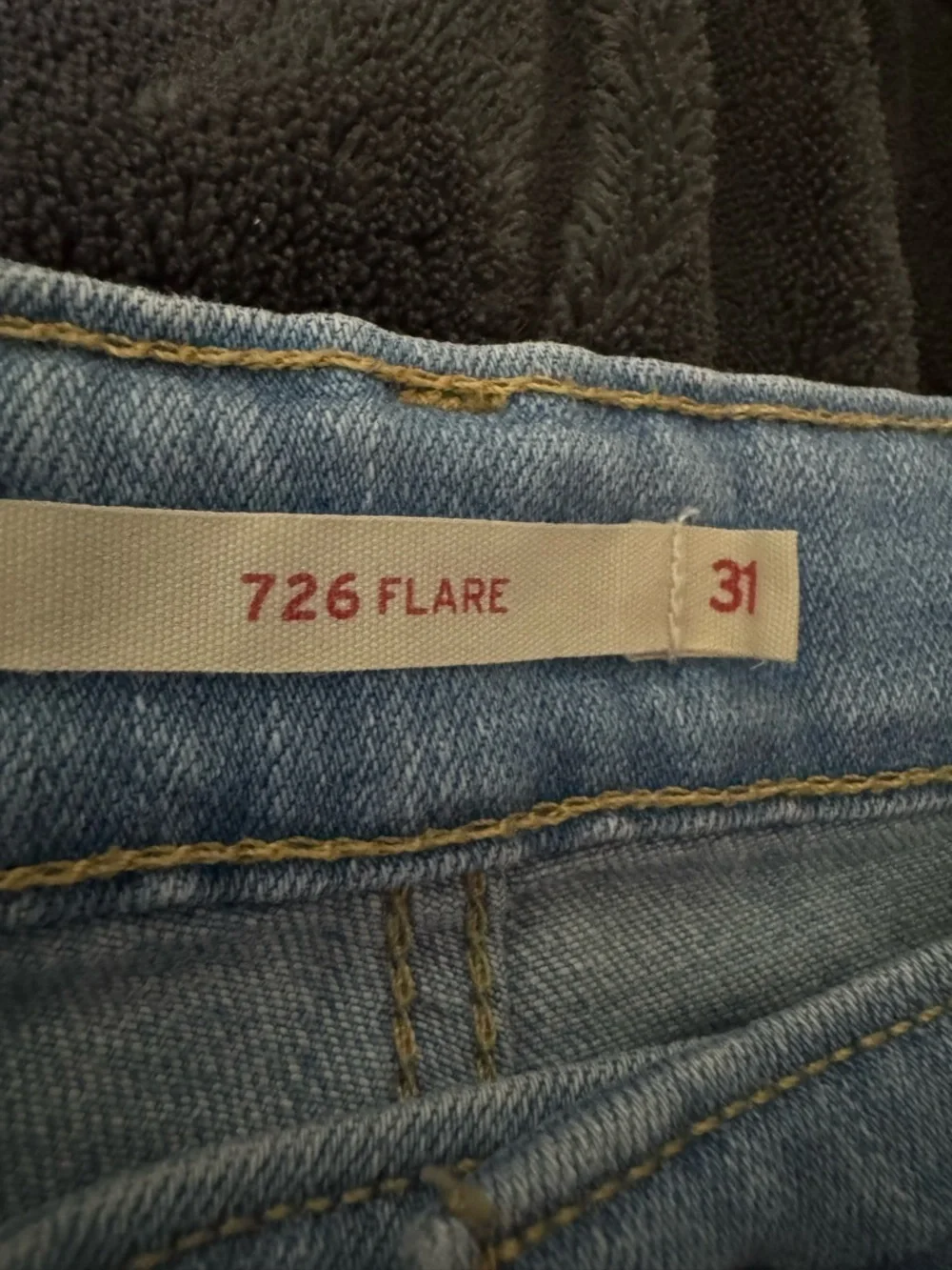 Levi’s 726 High rise Flare light wash blue jeans W31 L 32 distressed destroyed